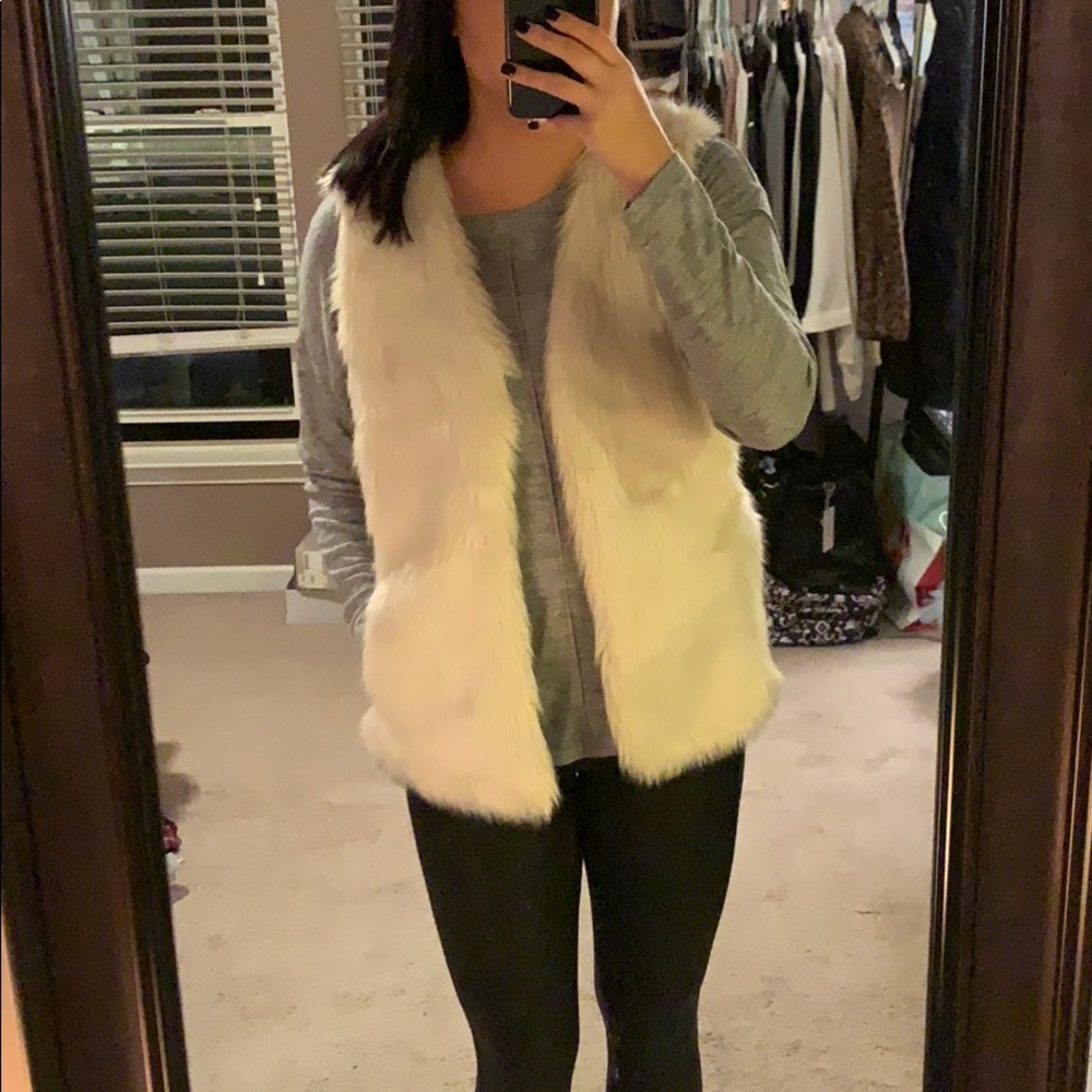 Cream Faux Fur Vest